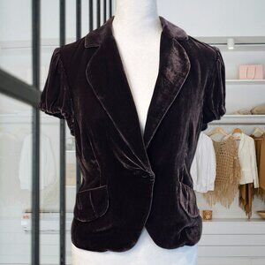 BCBGMAXAZRIA Dark Purple Velvet Jacket | Size Small